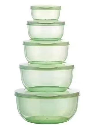 Grocery Round Container Pack of 5 | Green
