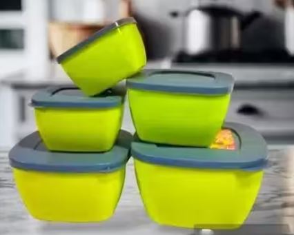 Tiffin Box Set of 5 Pcs for Kids | School | Office | Storage | Air-tight | Leak-Proof | BPA Free |100% Food Grade Plastic